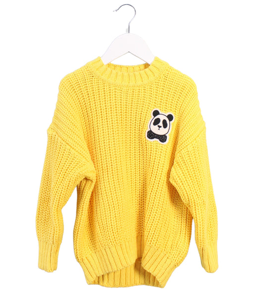 A Yellow Knit Sweaters from Mini Rodini in size 4T for girl. (Front View)