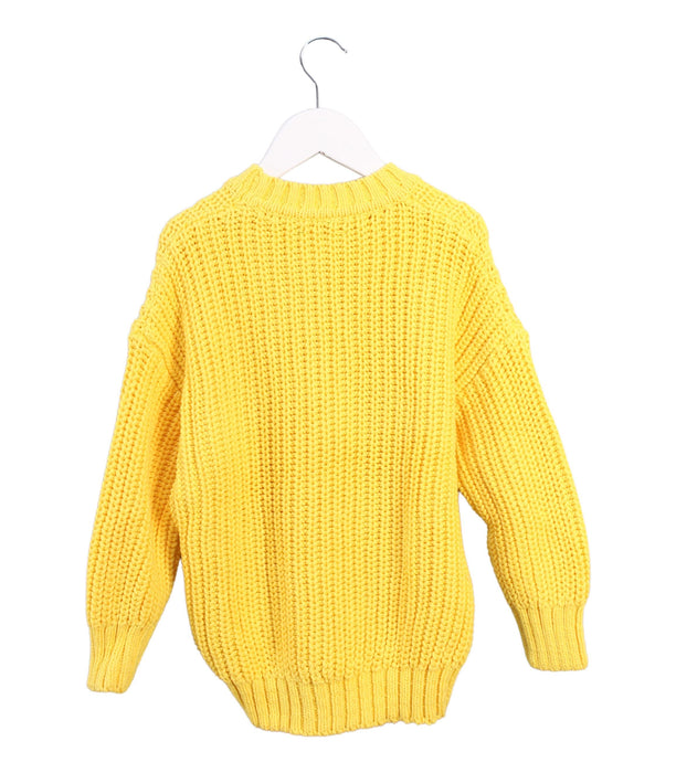 A Yellow Knit Sweaters from Mini Rodini in size 4T for girl. (Back View)