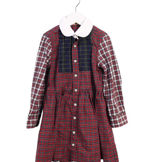 A Red Long Sleeve Dresses from Polo Ralph Lauren in size 3T for girl. (Front View)