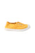 A Yellow Slip Ons from Cienta in size 4T for neutral. (Back View)