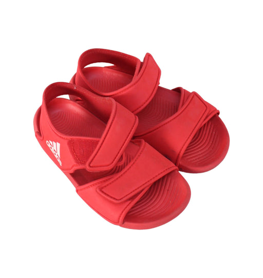 A Red Sandals from Adidas in size 5T for girl. (Front View)