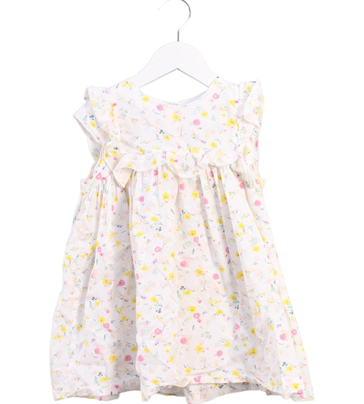 A White Short Sleeve Dresses from Petit Bateau in size 3T for girl. (Front View)