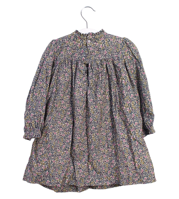 A Grey Long Sleeve Dresses from Bonpoint in size 3T for girl. (Back View)