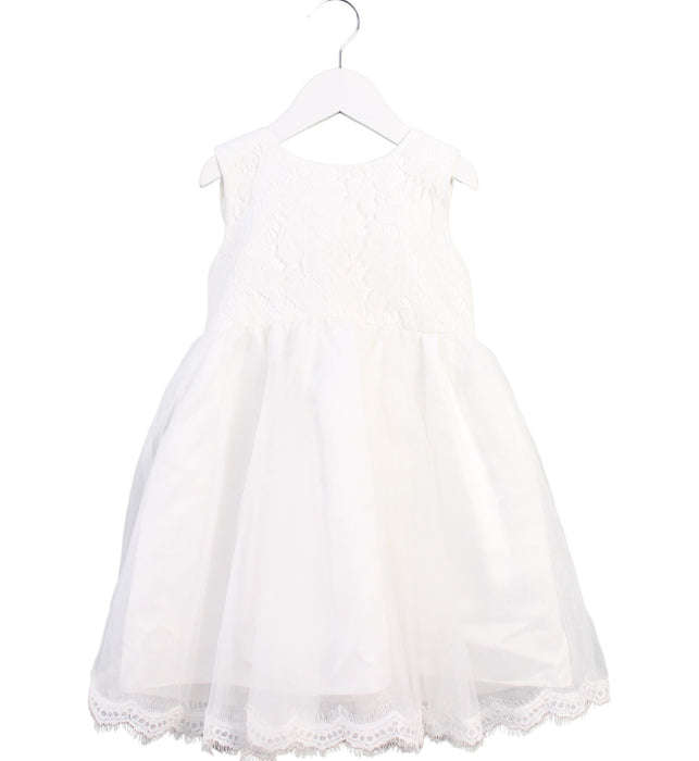 A White Sleeveless Dresses from Azazie in size 4T for girl. (Front View)