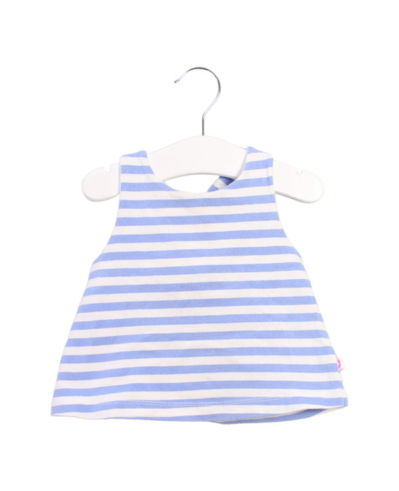 A Blue Sleeveless Tops from Jacadi in size 12-18M for girl. (Front View)