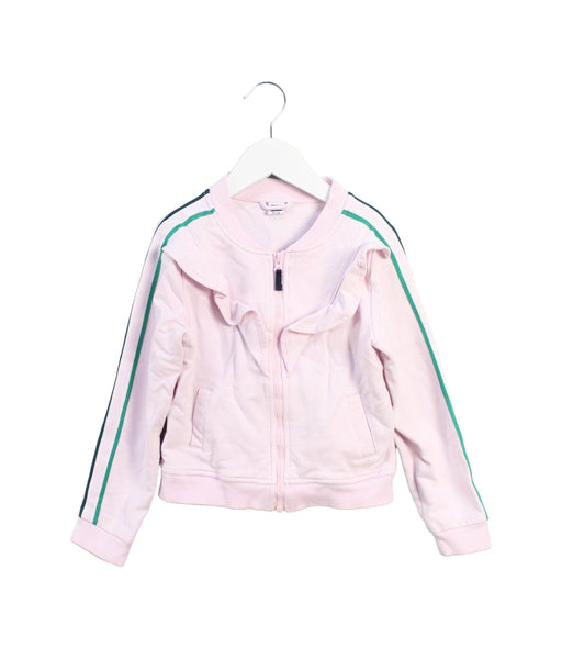 A Pink Zippered Sweatshirts from Janie & Jack in size 5T for girl. (Front View)