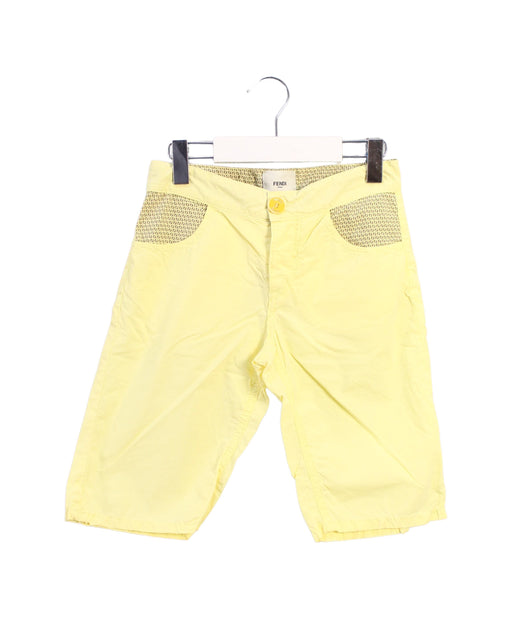 A Yellow Shorts from Fendi in size 6T for girl. (Front View)