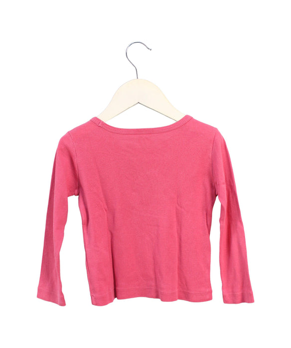 A Pink Long Sleeve Tops from Petit Bateau in size 3T for girl. (Back View)