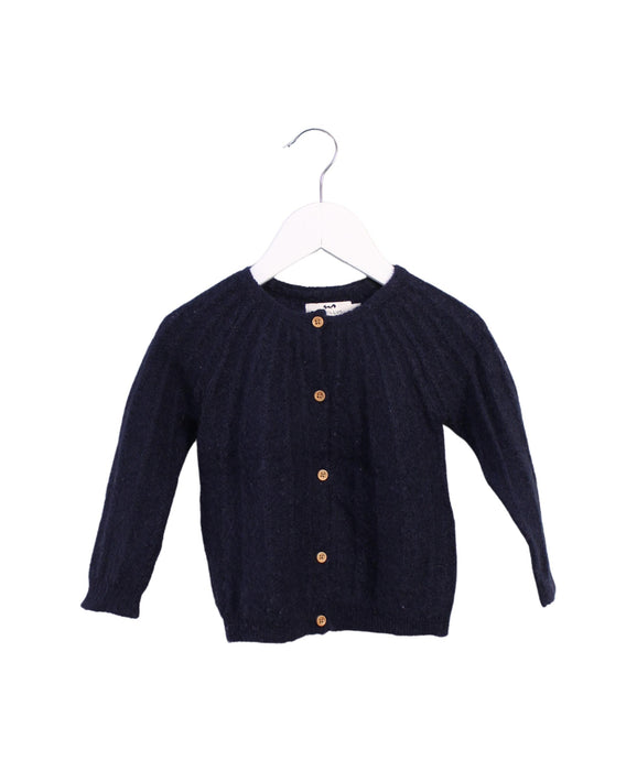 A Navy Cardigans from Cyrillus in size 3T for girl. (Front View)