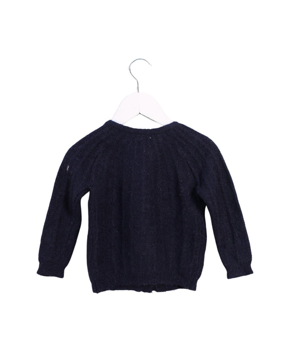 A Navy Cardigans from Cyrillus in size 3T for girl. (Back View)