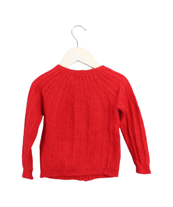 A Red Cardigans from Cyrillus in size 4T for girl. (Back View)