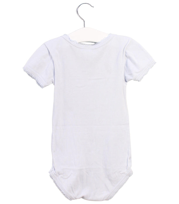 A Blue Short Sleeve Bodysuits from Petit Bateau in size 3T for girl. (Back View)