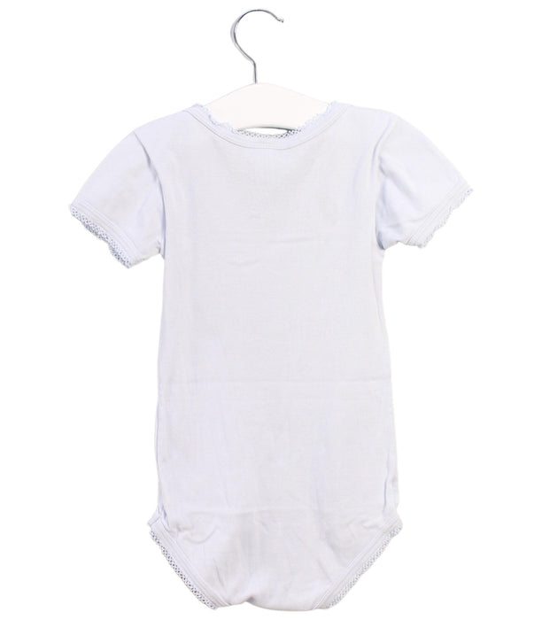 A Blue Short Sleeve Bodysuits from Petit Bateau in size 3T for girl. (Back View)
