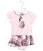 A Pink Short Sleeve Bodysuits from Mides in size 3-6M for girl. (Front View)