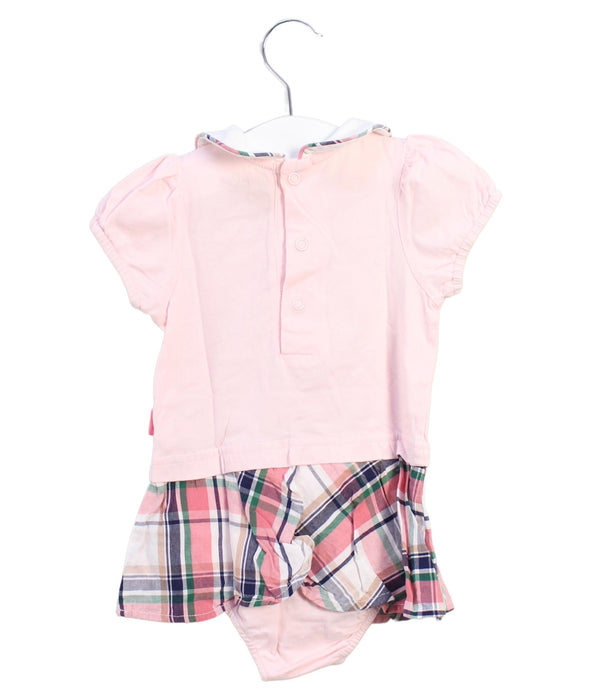 A Pink Short Sleeve Bodysuits from Mides in size 3-6M for girl. (Back View)