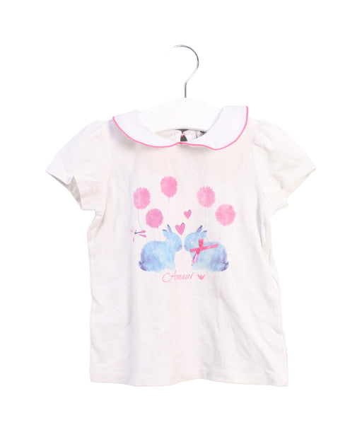A White Short Sleeve Tops from Armani in size 4T for girl. (Front View)