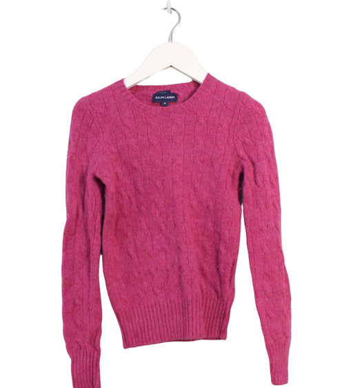 A Pink Knit Sweaters from Ralph Lauren in size 12Y for girl. (Front View)