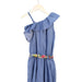 A Blue Sleeveless Dresses from Mayoral in size 6T for girl. (Back View)