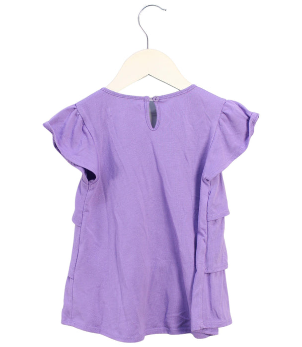 A Purple Short Sleeve Tops from DKNY in size 5T for girl. (Back View)