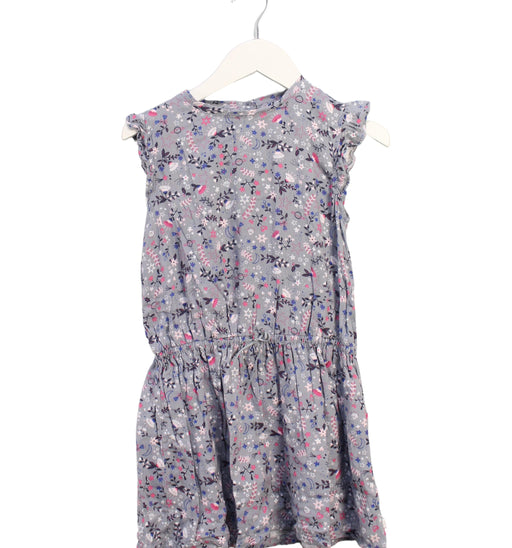 A Grey Sleeveless Dresses from La Compagnie des Petits in size 6T for girl. (Front View)