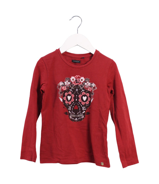 A Red Long Sleeve Tops from IKKS in size 6T for girl. (Front View)