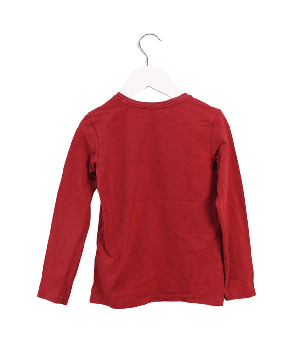 A Red Long Sleeve Tops from IKKS in size 6T for girl. (Back View)