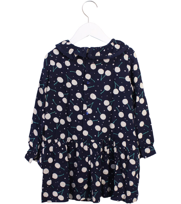 A Blue Long Sleeve Dresses from Bonpoint in size 6T for girl. (Back View)