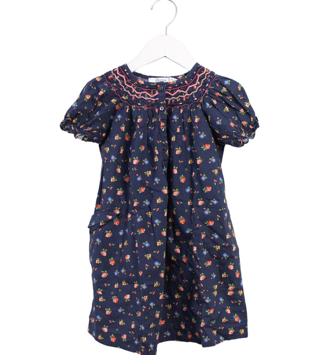 A Blue Short Sleeve Dresses from Bonpoint in size 6T for girl. (Front View)