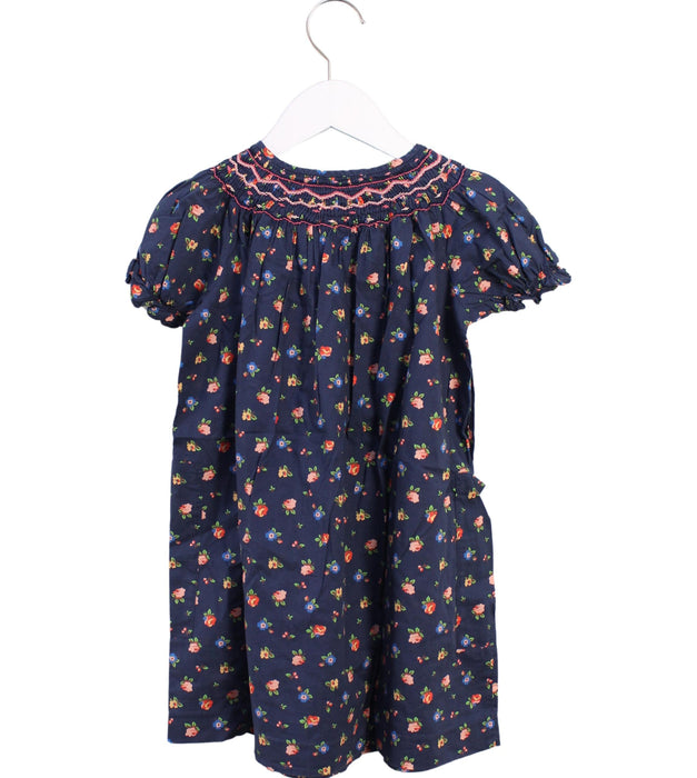 A Blue Short Sleeve Dresses from Bonpoint in size 6T for girl. (Back View)