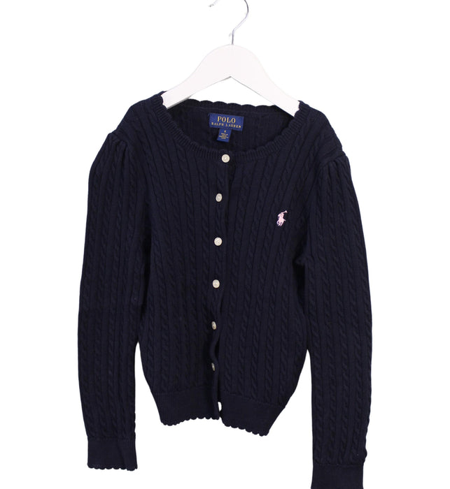 A Blue Cardigans from Polo Ralph Lauren in size 6T for girl. (Front View)