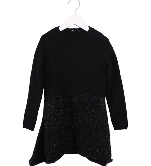 A Black Sweater Dresses from Sisley in size 6T for girl. (Front View)