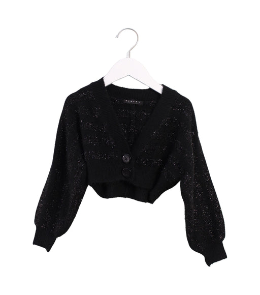 A Black Cardigans from Sisley in size 6T for girl. (Front View)