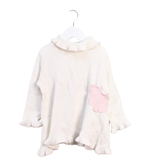 A White Knit Sweaters from Cyrus Company in size 2T for girl. (Front View)