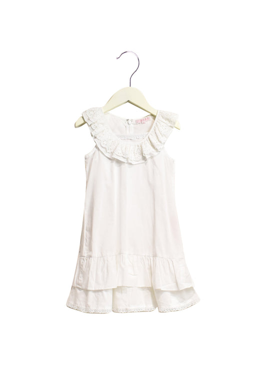 A White Sleeveless Dresses from Nicholas & Bears in size 4T for girl. (Front View)