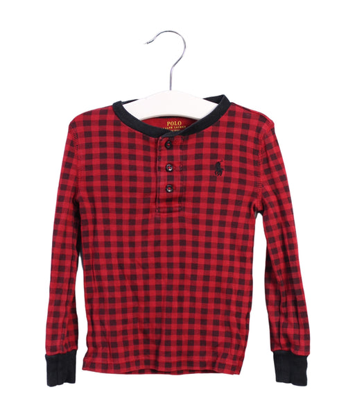 A Red Long Sleeve Tops from Polo Ralph Lauren in size 3T for boy. (Front View)