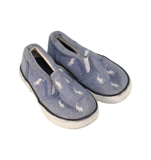 A Blue Slip Ons from Polo Ralph Lauren in size 12-18M for boy. (Front View)