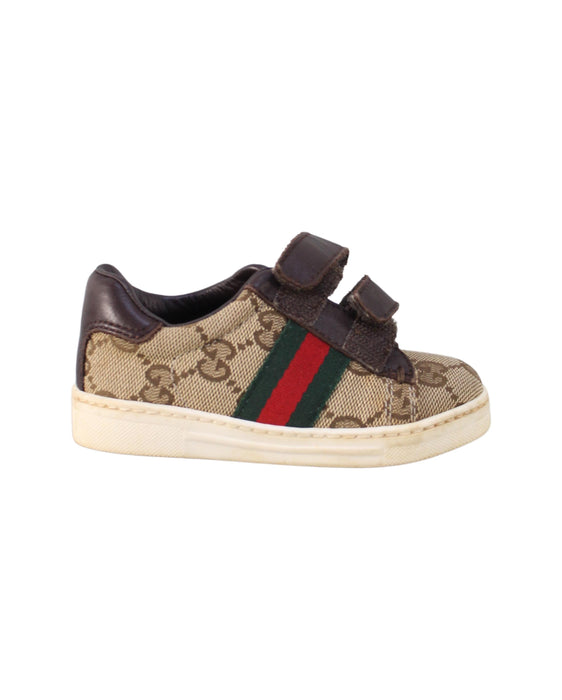 A Brown Sneakers from Gucci in size 12-18M for girl. (Back View)