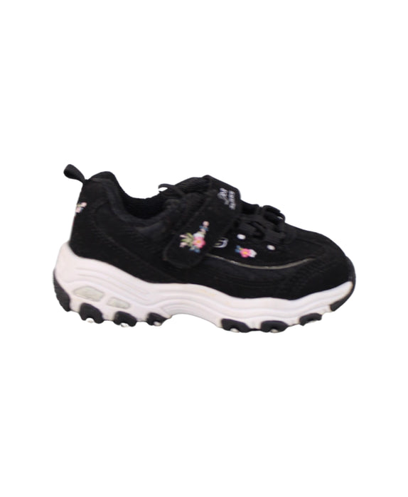 A Black Sneakers from Skechers in size 18-24M for girl. (Back View)