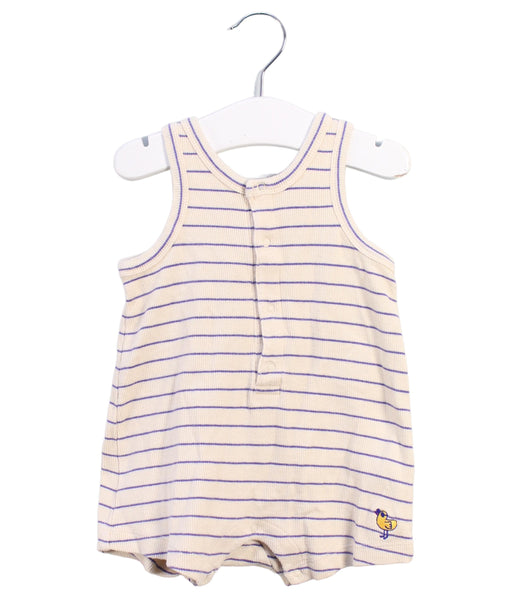 A Ivory Sleeveless Rompers from Tinycottons in size 3-6M for boy. (Front View)