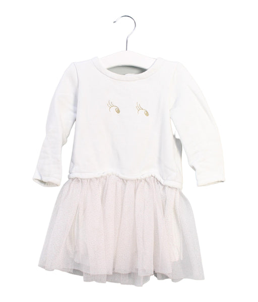 A White Sweater Dresses from Petit Bateau in size 3T for girl. (Front View)