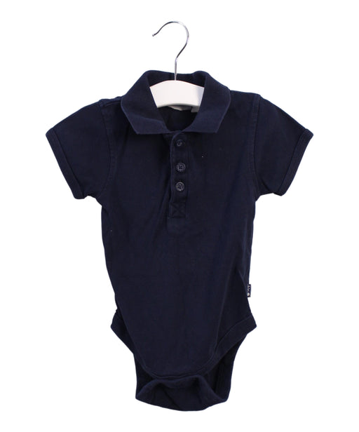 A Navy Short Sleeve Bodysuits from Jojo Maman Bébé in size 12-18M for boy. (Front View)