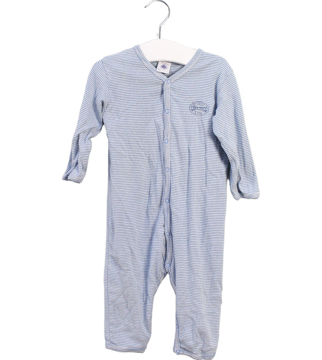 A Blue Long Sleeve Jumpsuits from Petit Bateau in size 6-12M for boy. (Front View)