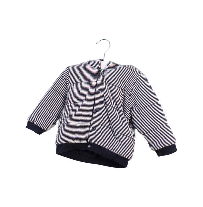 A Navy Puffer/Quilted Jackets from Petit Bateau in size 6-12M for boy. (Front View)