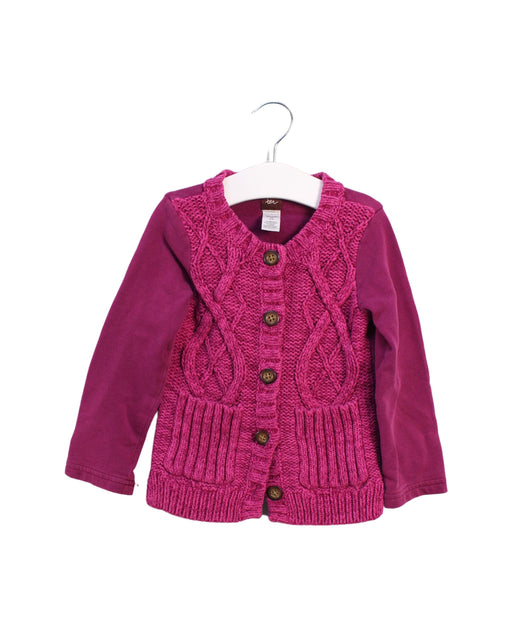 A Purple Cardigans from Tea in size 2T for girl. (Front View)