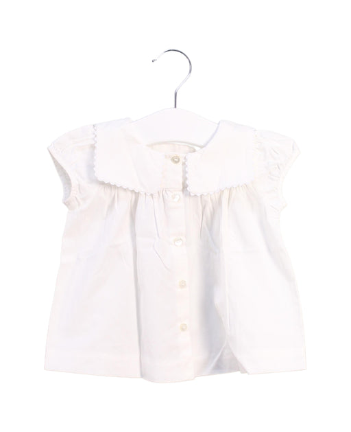 A White Short Sleeve Tops from Jacadi in size 6-12M for girl. (Front View)