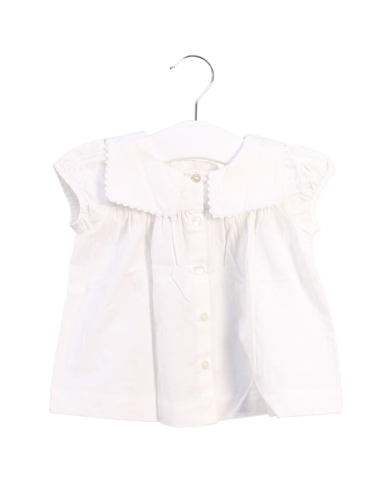 A White Short Sleeve Tops from Jacadi in size 6-12M for girl. (Front View)