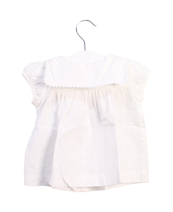 A White Short Sleeve Tops from Jacadi in size 6-12M for girl. (Back View)