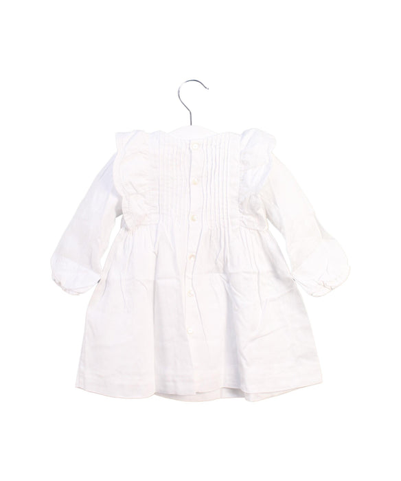 A White Long Sleeve Dresses from Jacadi in size 12-18M for girl. (Back View)