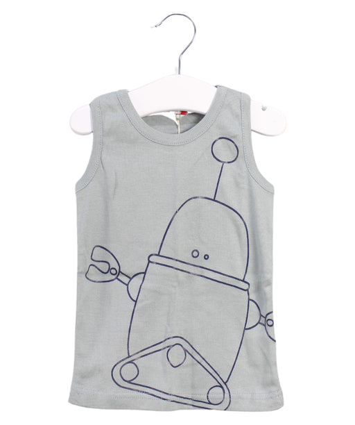 A Grey Sleeveless Tops from La Queue du Chat in size 2T for boy. (Front View)