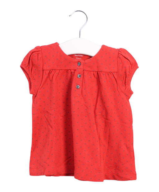 A Red Short Sleeve Tops from Bout'Chou in size 12-18M for girl. (Front View)